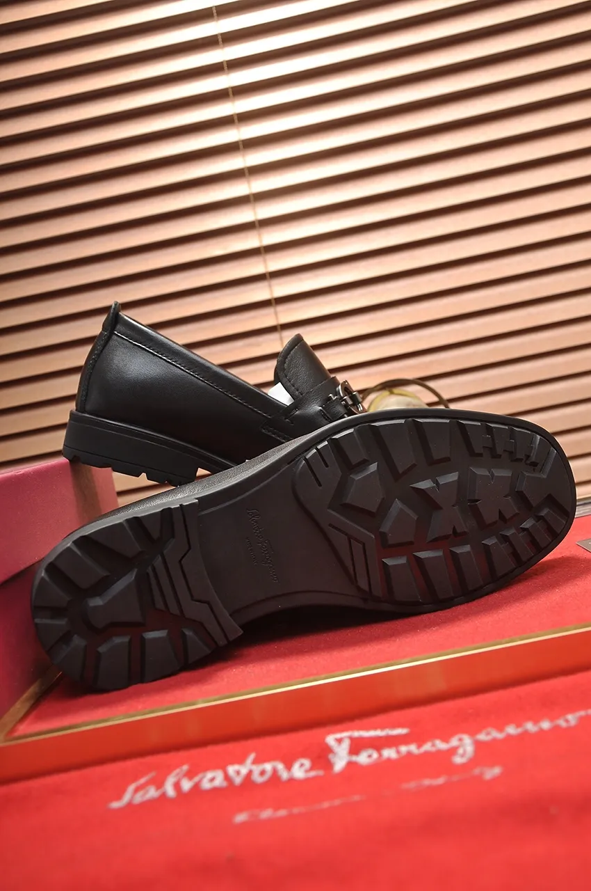 Men's shoes 💰500💶[Ferragamo/Ferragamo] The latest model in the counter. Original imported open-sided high-quality cowhide hand-woven + imported 🐂 cowhide + original luxury metal buckle + original combination outsole. Comparison without pressure 38--44🎉